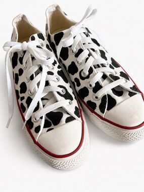 CONVERSE Chuck Taylor All Star Cow Print Low Top Sneakers Custom CH Heel